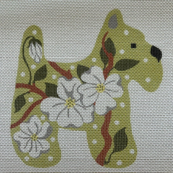Dogwood Dog Ornament