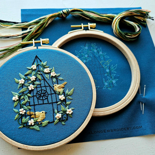 Jessica Long Fly free bird embroidery kit