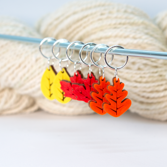  Autumn Leaves stitch markers