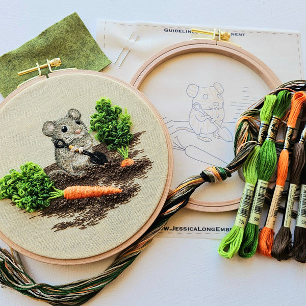 Jessica Long Garden Mouse Embroidery Kit