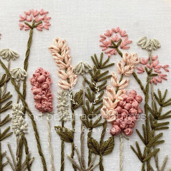 Meadow Embroidery Kit in Blush & Olive