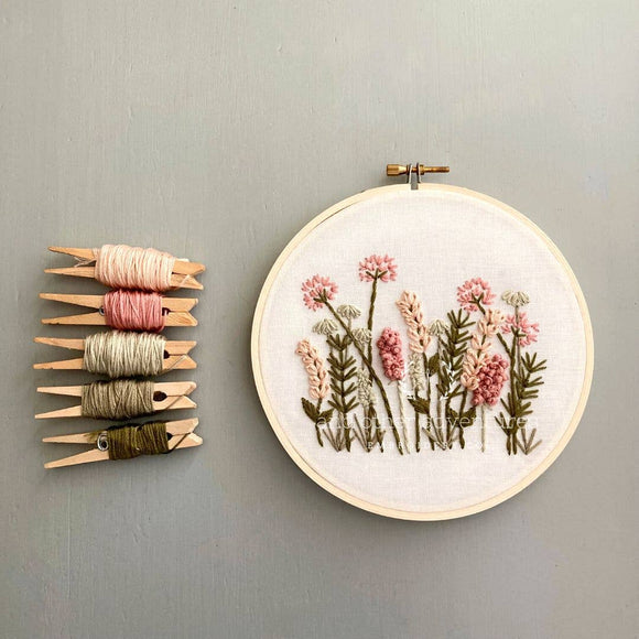 Meadow Embroidery Kit in Blush & Olive