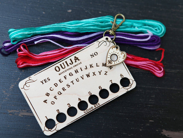 Ouija Board Maple Wood Embroidery Floss Storage Holder