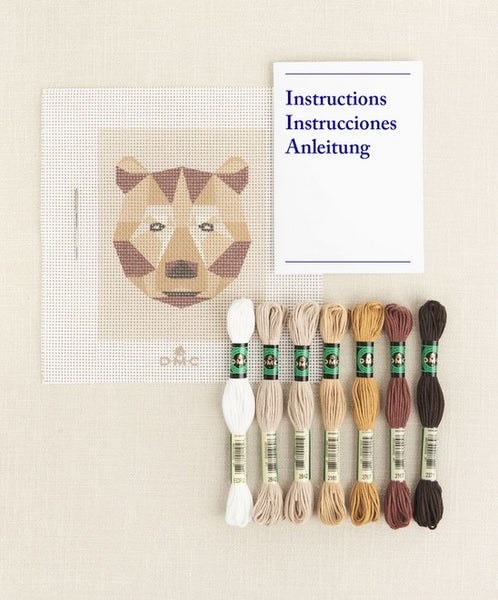 Geo Bear Needlepoint Kit - DMC