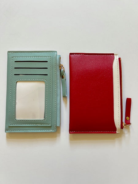 Mini Leather Wallet with Zipper (self finishing)