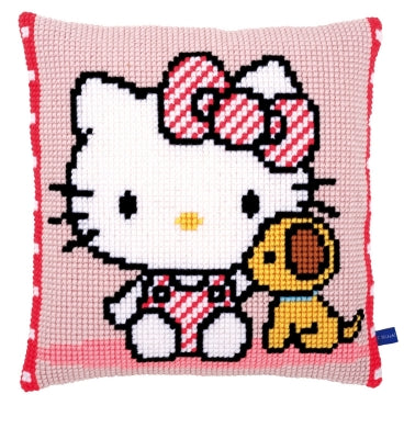 Hello Kitty and Dog Needlepoint Cushion Kit