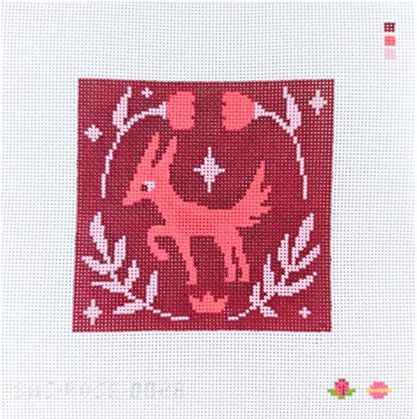 Red Critter Square (SAS-ROSE-027)