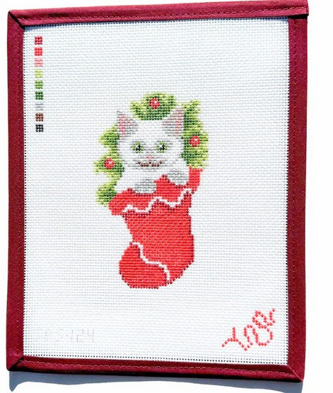 SBS124 White Kitten Stocking