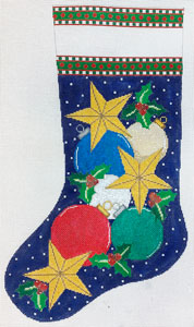 Christmas Ornaments and Stars Stocking (X-172)