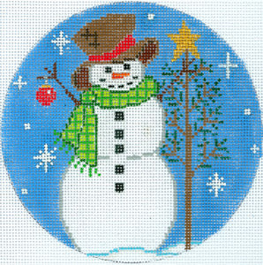 Snowman with a Tree and Ornament (XO-186c)