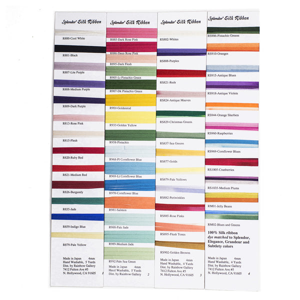 Splendor 4mm Silk Ribbon (Solid)