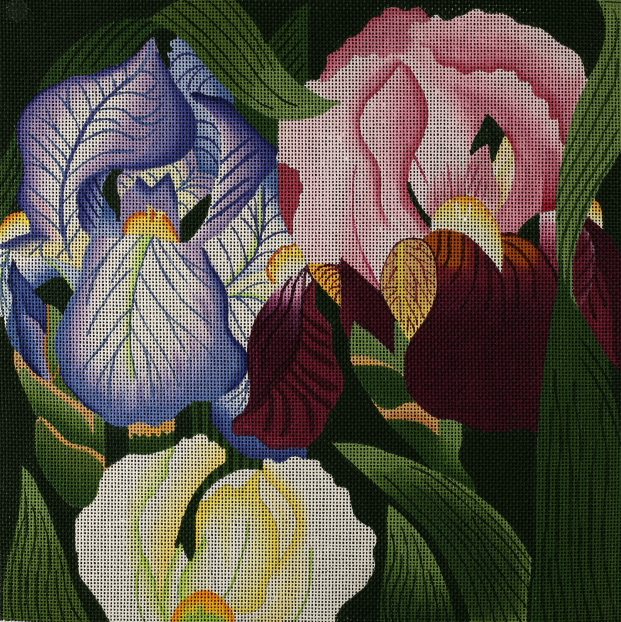 NeedlepointUS: Floral Wall Hanging - Hand-Painted Needlepoint