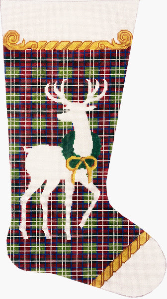 Reindeer on Plaid Stocking (AP2986)