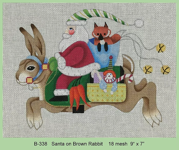 Santa on Brown Rabbit (B-338)