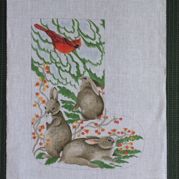 Cardinal and Bunnies Stocking