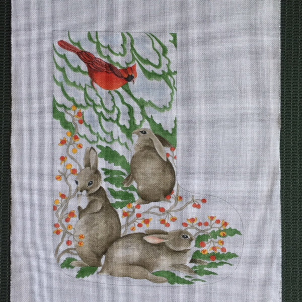 Cardinal and Bunnies Stocking