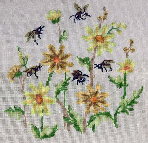 C3306 Floral Yellow Flowers with Bees