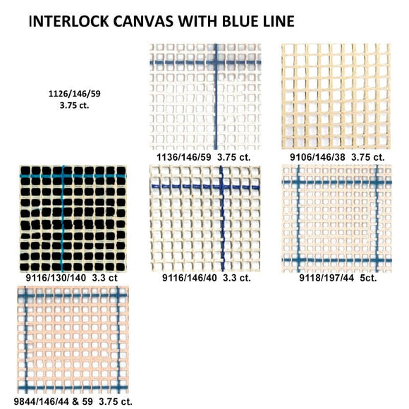 Interlock Rug Canvas Blue Line 5 count / 44"