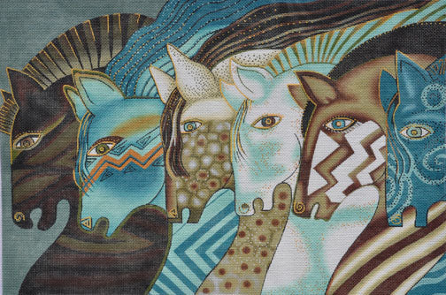 Laurel Burch Embracing Horses (LB-118) [Stitch Guide Available]