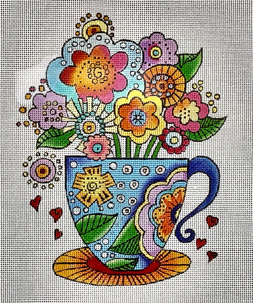 Laurel Burch Flowers in a Teacup (LB-148)