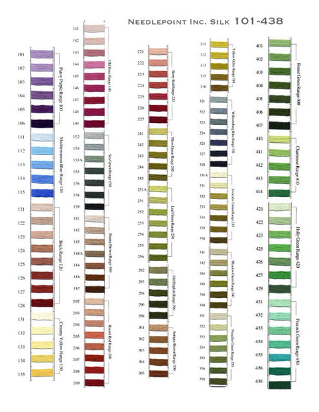 Needlepoint Silk* (Colors 102 - 321)