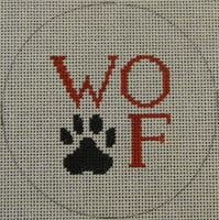 Woof and Paw Print - Black and Red (KK0111)