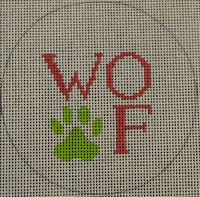 Woof and Paw Print - Pink and Green (KK0112)