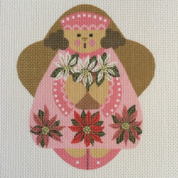 Poinsettia Angel Ornament