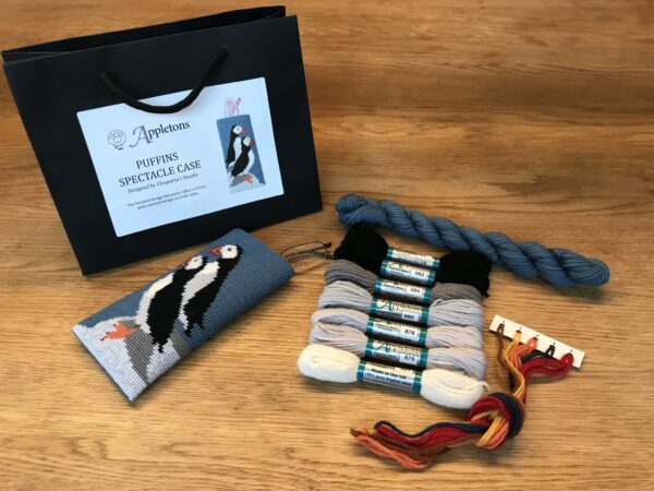 Puffins Glasses Case Tapestry Kit