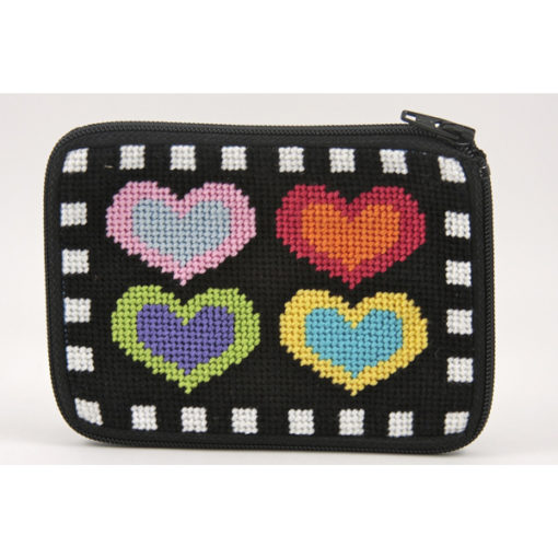 Stitch & Zip Coin Purse/Credit Card Case (14 ct, cotton)
