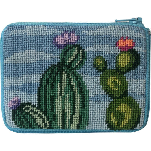 Stitch & Zip Coin Purse/Credit Card Case (14 ct, cotton)