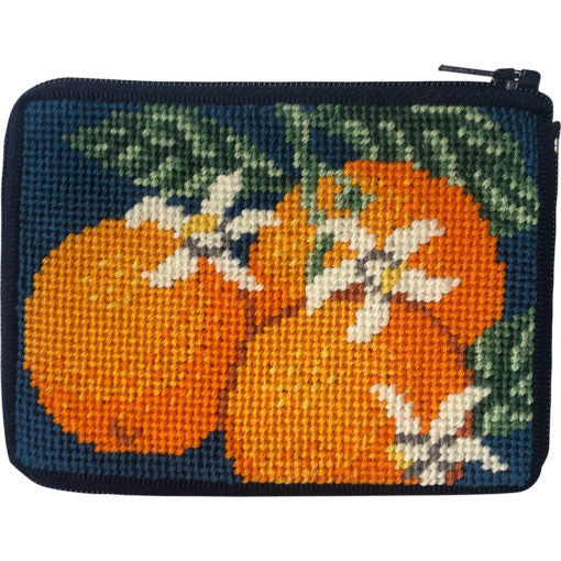 Stitch & Zip Coin Purse/Credit Card Case (14 ct, cotton)