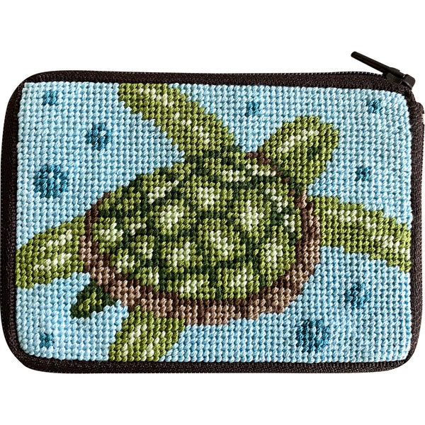 Stitch & Zip Coin Purse/Credit Card Case (14 ct, cotton)