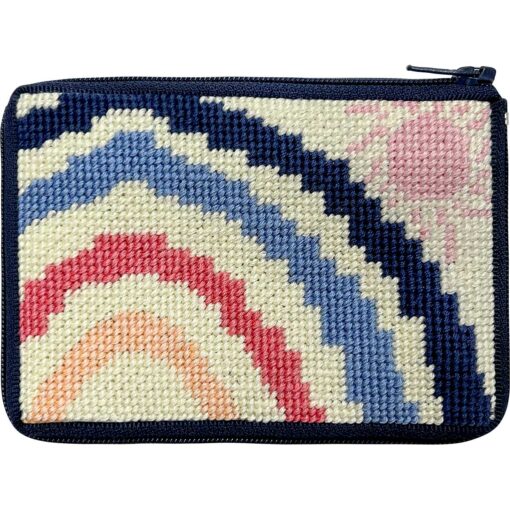 Stitch & Zip Coin Purse/Credit Card Case (14 ct, cotton)