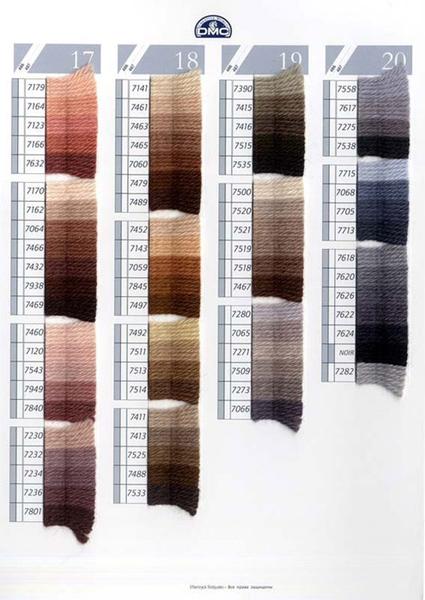 DMC Tapestry Wool (Color Blanc, Ecru, Noir, # 7003 - 7151)