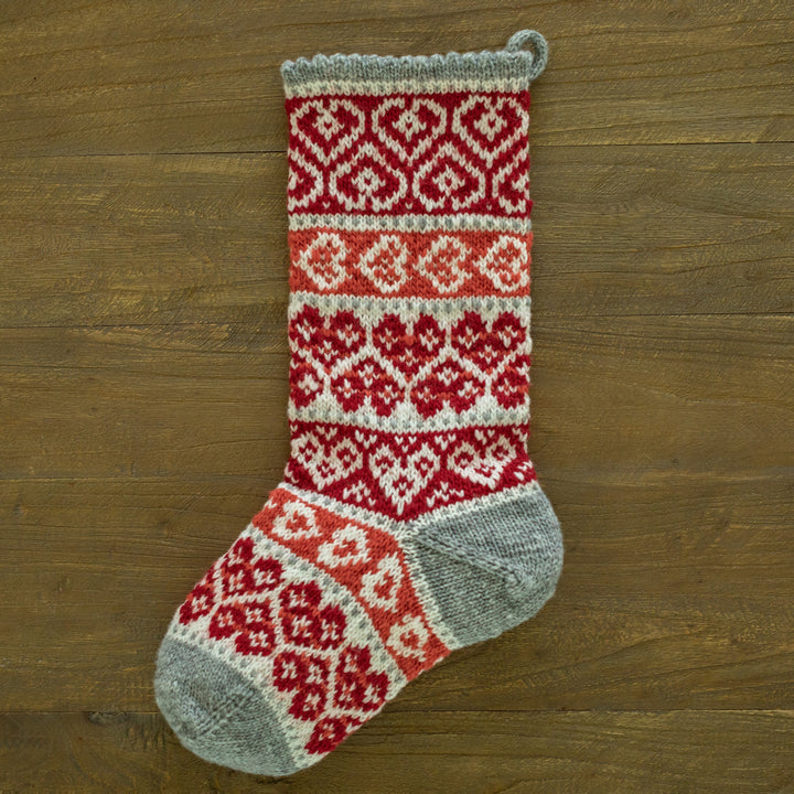 Cardinal Christmas Stocking Kit, Knitting Kit - Halcyon Yarn