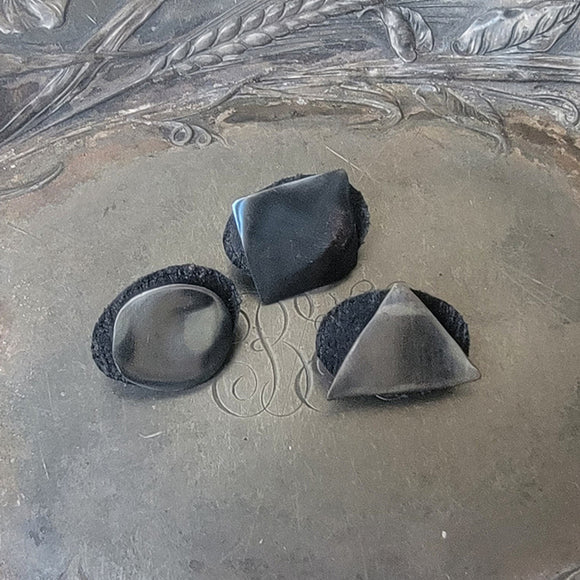 Jul Black Midcentury Modern Stud Buttons - Set of Three