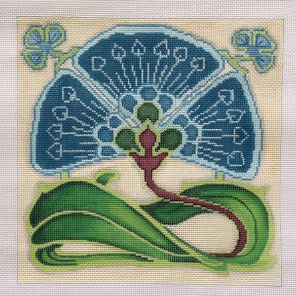 Art Nouveau Blue Flower (B-392)