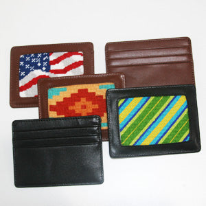 Planet Earth Self-Finishing Leather Slender Wallet - Needlepoint Joint