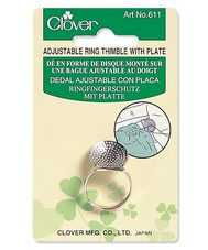 Clover Adjustable Ring Thimble with Plate