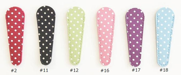 Polka-dot Leather-like Scissors Case (Size Large: 27mm W x 85mm H)