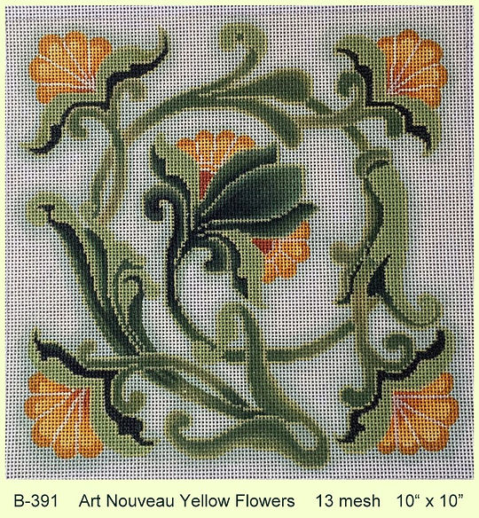 Art Nouveau Yellow Flowers (B-391)