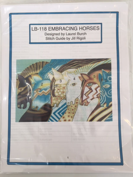 Laurel Burch Embracing Horses (LB-118) Stitch Guide