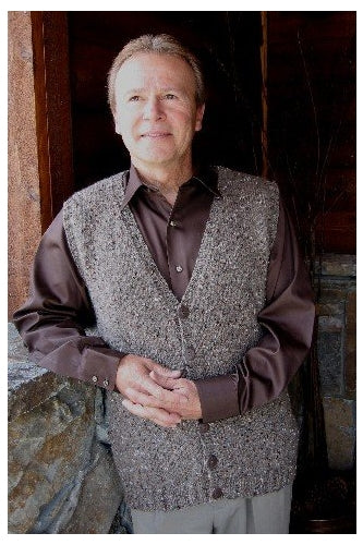 Knitting Pure & Simple Pattern: Basic Cardigan Vest Men