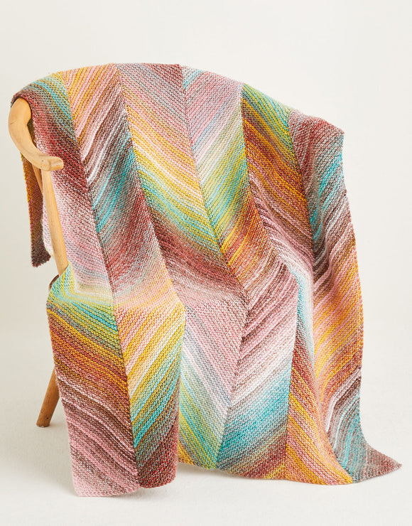 Knitted Bias Blanket Pattern, Design 10141