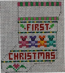 First Christmas Teddy Bear Mini Sock (WS741)